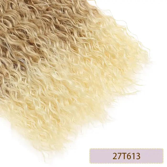Cheveux longs bouclés blonds synthétiques, tresses en fibre organique, extensions de cheveux ondulés, degré de chaleur naturel, 22 po, 26 po, 30 po