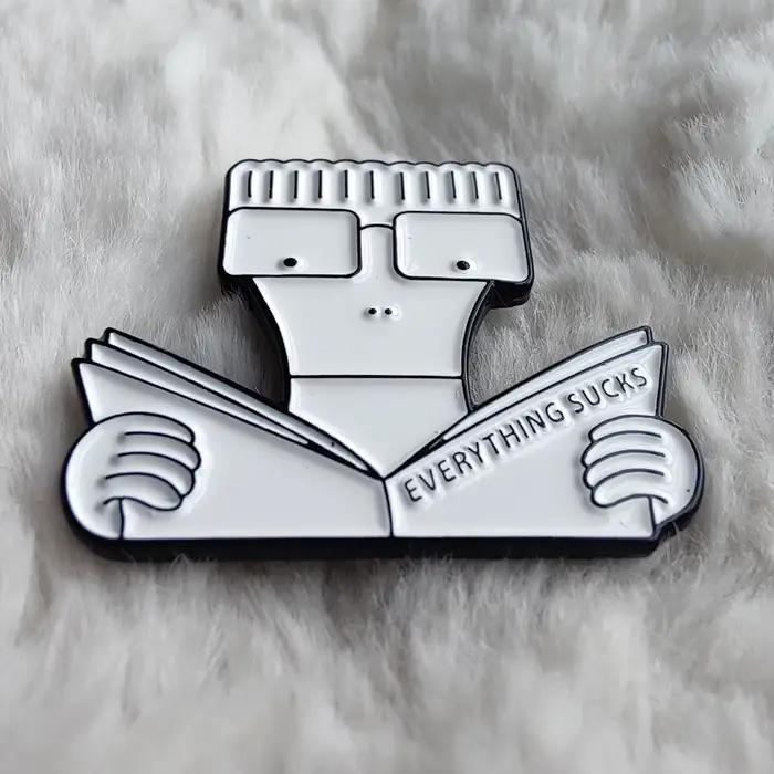 DescmotMilo Goes to imprimés Punk Rock Émail Pin, Revers Brooch, Metal Danemark ge Jewelry Accessary
