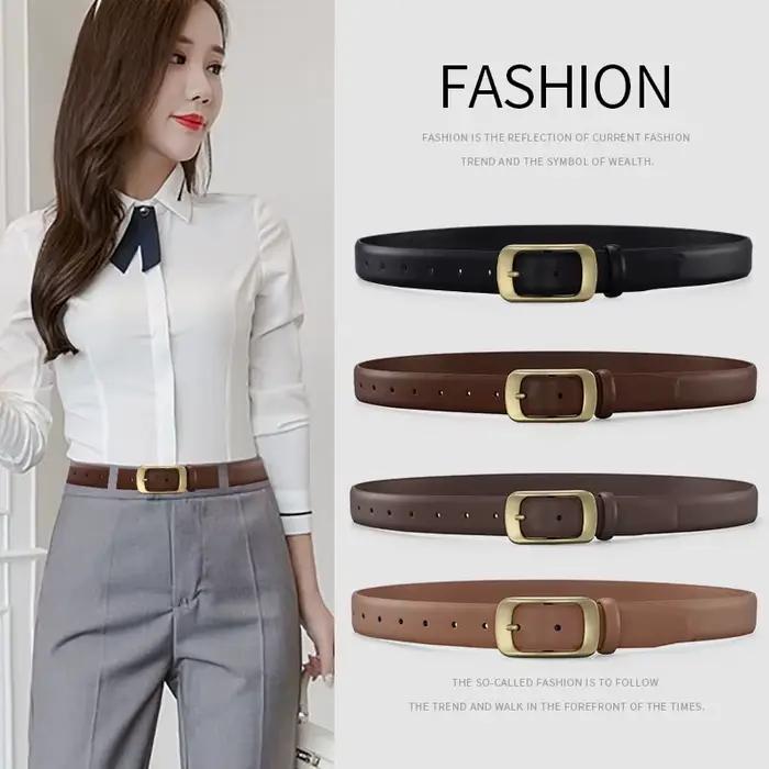 Ceinture en cuir pour femmes, marque de luxe, de styliste, Simple, à la mode, avec Jeans et pantalons décorés, haute qualité, boucle en alliage