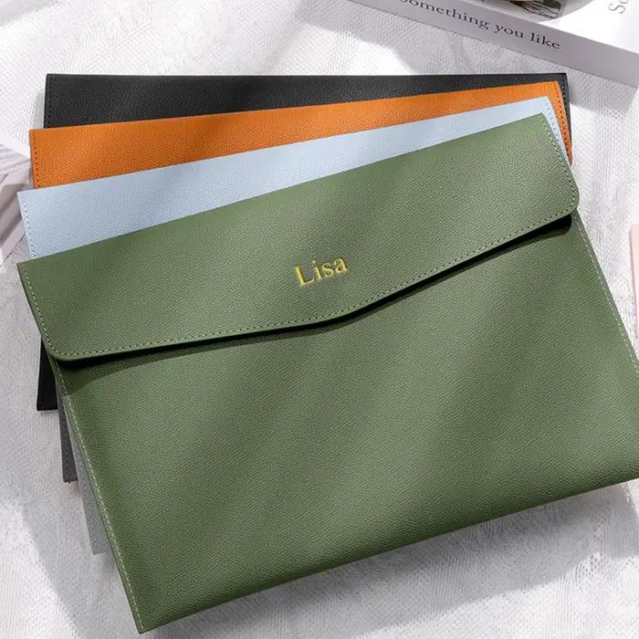 Sacs de fichiers en cuir A4 personnalisés pour lettres, sacs à documents officiels, sacs matériels et sacs de rangement pour le bureau d'affaires
