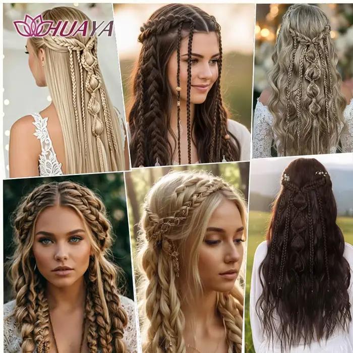 Perruque synthétique tressée de style bohème avec clip BB, légère et pratique, adaptée à un usage quotidien pour les femmes