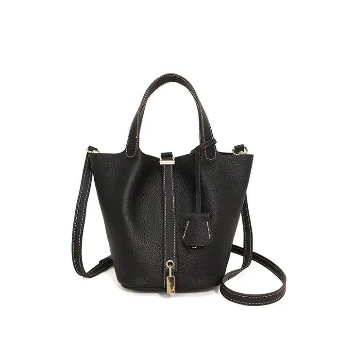 Sac à main en cuir véritable 2026 Nouveau modèle en cuir de vachette pleine fleur, sac panier pour femme, haute qualité, grande capacité, porté épaule ou croisé