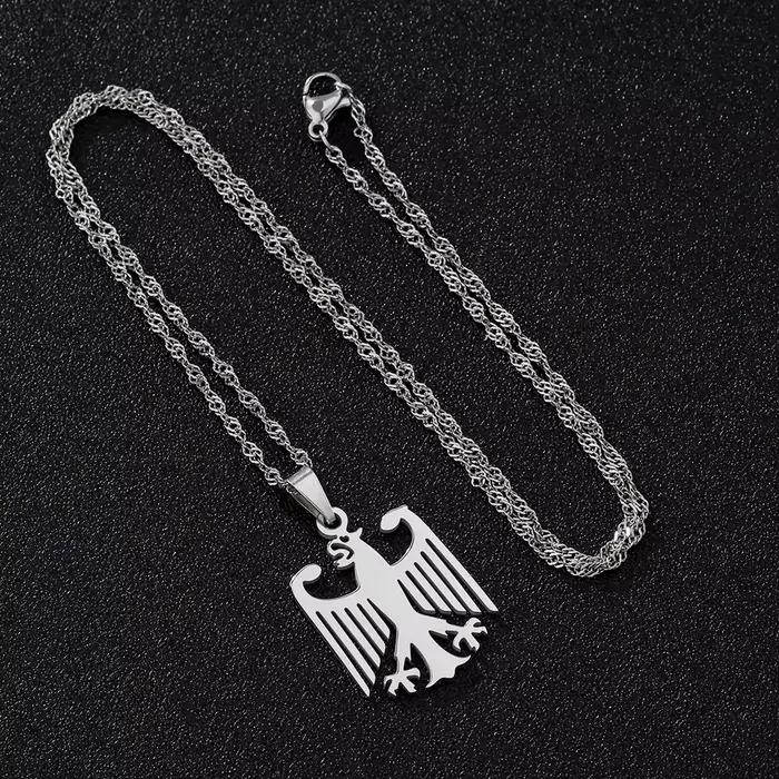 2025 à la mode US EU offre spéciale en acier inoxydable allemagne aigle pendentif collier unisexe Couple Style ethnique patriotique bijoux cadeau