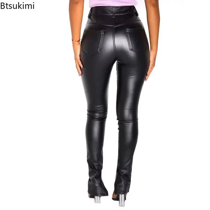 Nouveau pantalon en cuir PU pour femme 2026 Printemps Automne, Legging élastique slim, Pantalon crayon décontracté taille haute, Pantalon skinny sexy pour femme
