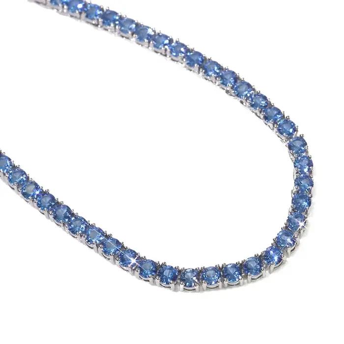 Collier tennis hip-hop Ice 5 mm de large, coloré et scintillant, en zircon CZ, collier tennis tendance, adapté aux hommes et aux femmes