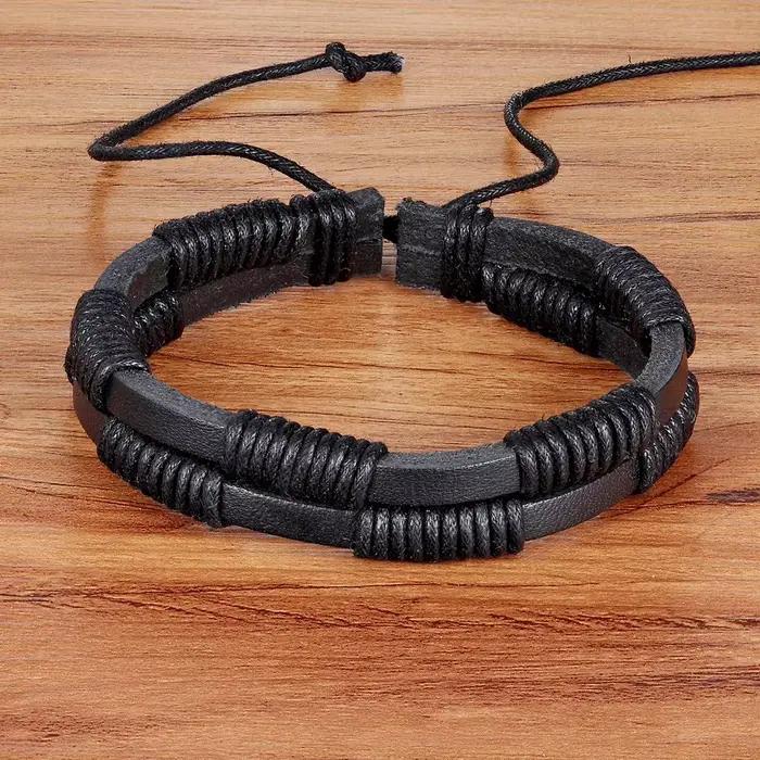 TYO nouvelle mode ancre en cuir hommes Bracelets bracelet populaire bricolage à la main tissage