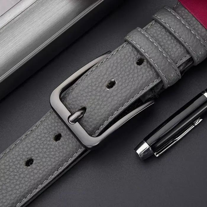 Ceinture en cuir PU pour homme, décontractée et habillée - Boucle noire mate, ceinture noire élégante pour tenue formelle et décontractée. Convient pour les loisirs