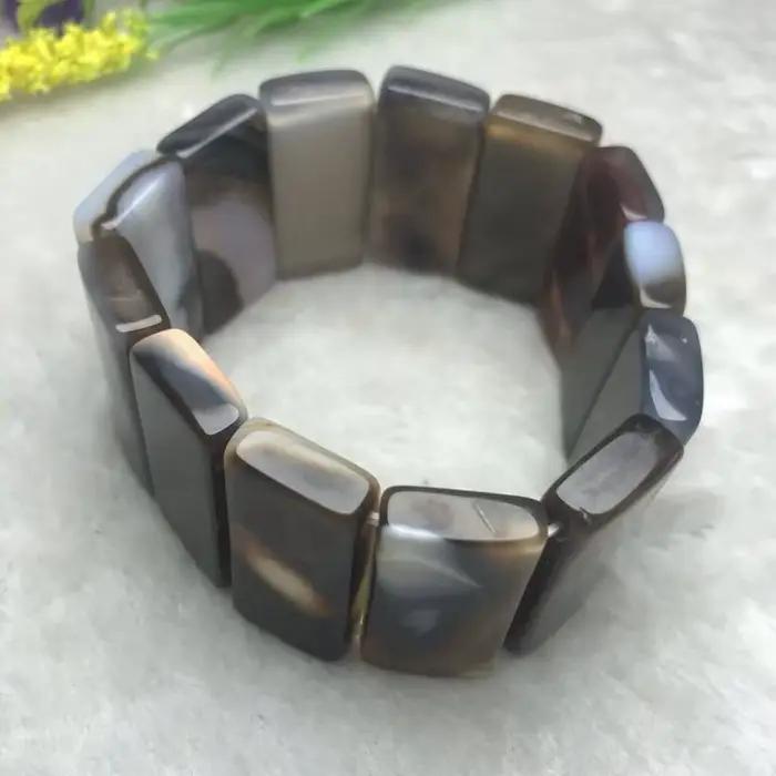 Bracelet polyvalent simple à rangée de main en agate naturelle, bijoux polyvalents à la mode