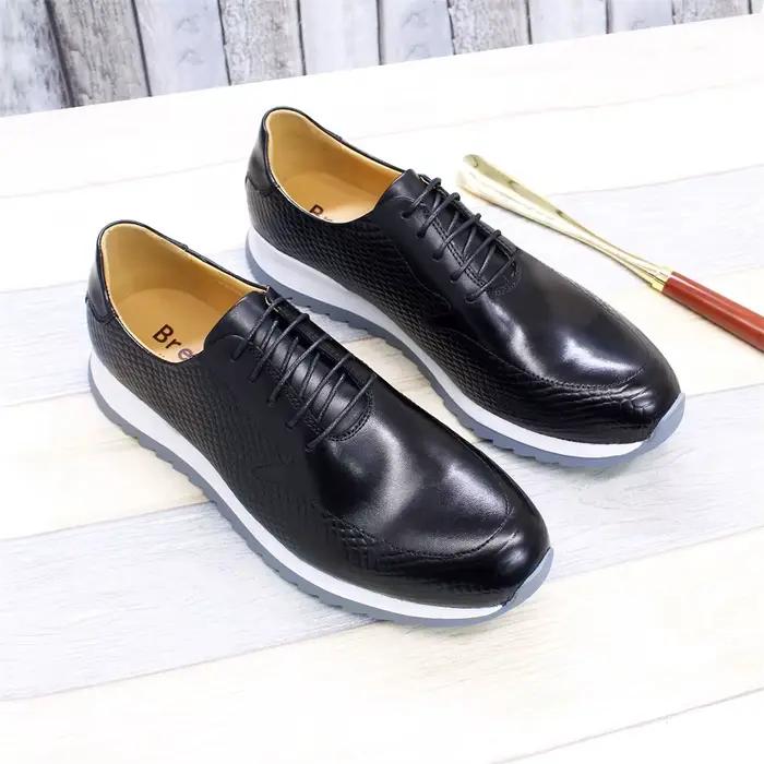 Chaussures en cuir à lacets pour hommes, haute qualité, décontracté, mode, confortable, fête, banquet, mariage