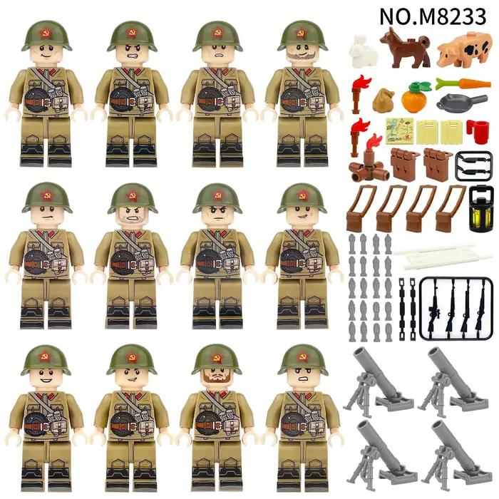 MOC Blocs de construction militaires médiévaux Guerrier elfe Orc Rohan Gondor Chevalier Ensemble de personnages Armée animale Arme Arc Arbalète Jouet