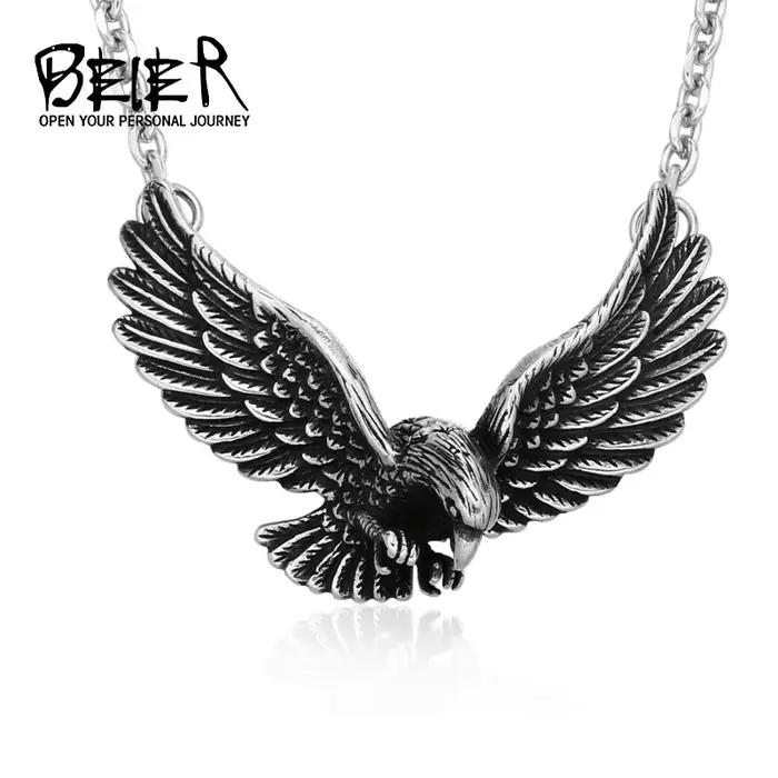 Beier Acier Inoxydable Féroce ElaurAnimal Pendentif JONecklace Mode hommes Bijoux BP8-565
