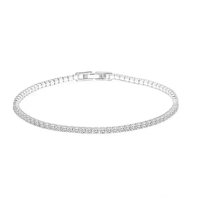 Bijoux en argent Sterling 925, Bracelet de Tennis de 16cm à 19cm, zircone de 2mm, cadeau d'anniversaire, Bracelet en argent Sterling véritable