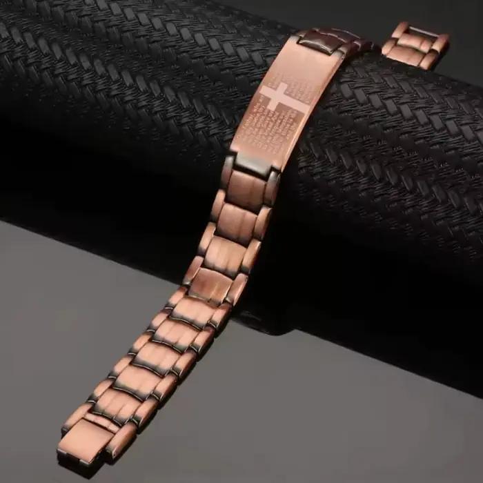 Bracelet Magnétique Pour Hommes Chaîne et Maillons Alliage de Cuivre Plaqués Aimants Puissants Occasions Spéciales Cadeau De Noël