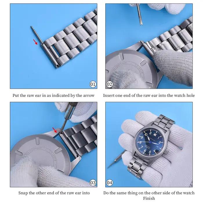 Bracelet de montre en acier inoxydable pour hommes et femmes, étanche, à dégagement rapide, 14/16/18/19/20/21/22/23/24mm, bracelets métalliques