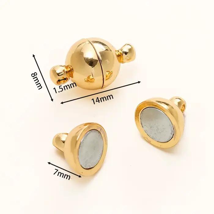 4/6 pièces/paquet 8*14MM 14K/18K plaqué or laiton Bracelet magnétique fermoir perles pour accessoires de fabrication de bijoux à bricoler soi-même faits à la main