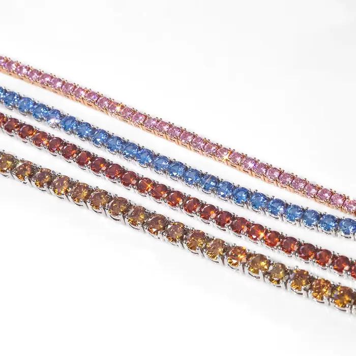 Collier tennis hip-hop Ice 5 mm de large, coloré et scintillant, en zircon CZ, collier tennis tendance, adapté aux hommes et aux femmes