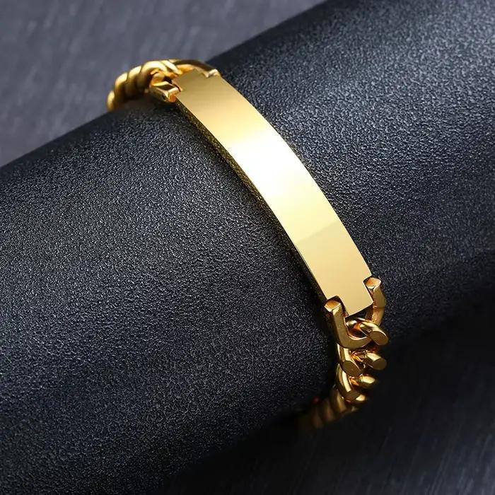 Duo-Bracelet en acier inoxydable pour homme, PERBLY ALIZED, Louisiana, ID TAG FREE, GRAVING CHAINS LINK, BRAZELET