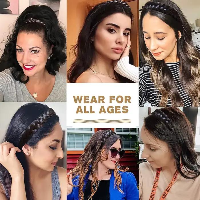 Perruque tressée en arête de poisson pour femmes, bandeau torsadé, épingle à cheveux, style bohémien, coiffure antidérapante, accessoires pour cheveux de mariée