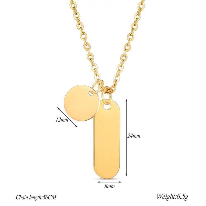 Collier personnalisé en acier inoxydable, pendentif rond rectangulaire avec nom et Date, pour amis et famille, bijoux personnalisés, cadeaux