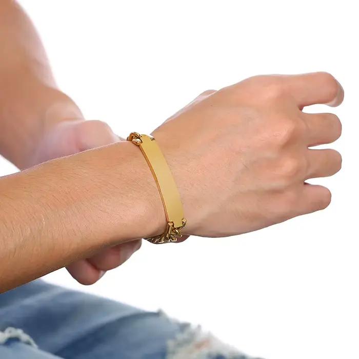 Duo-Bracelet en acier inoxydable pour homme, PERBLY ALIZED, Louisiana, ID TAG FREE, GRAVING CHAINS LINK, BRAZELET