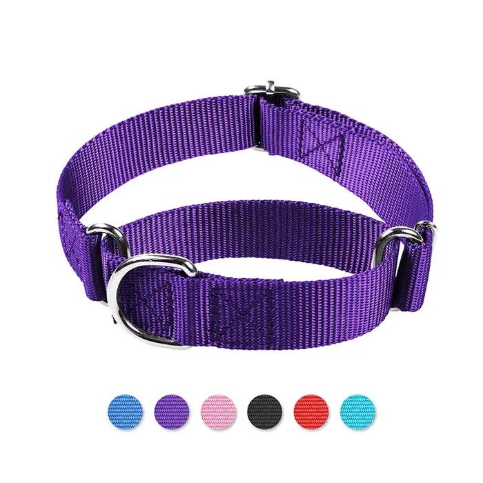 Collier pour chien réglable en Nylon Anti-poinçon collier pour animaux de compagnie avec anneau en D en métal solide et Durable pour chiens moyens et grands collier pour chien d'entraînement