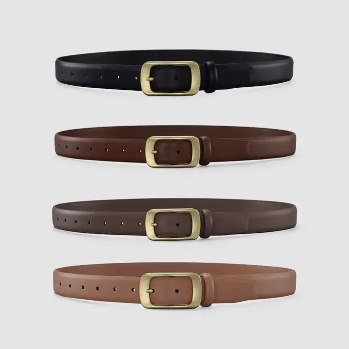Ceinture en cuir pour femmes, marque de luxe, de styliste, Simple, à la mode, avec Jeans et pantalons décorés, haute qualité, boucle en alliage