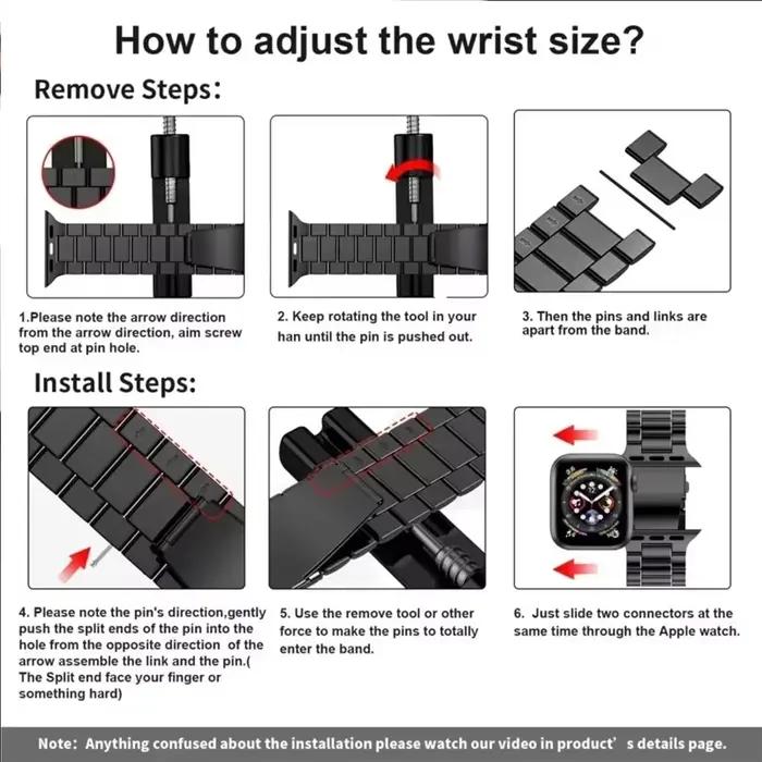 Bracelet en acier inoxydable pour Apple Watch Ultra 3/2, 46mm 49mm 40mm 44mm 42mm 41mm 45mm, IWatch série 11 10 9 8 7 SE 6