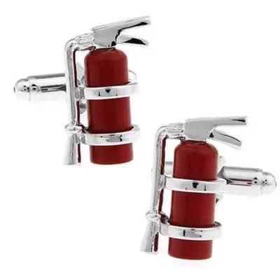 Boutons de manchette haut de gamme en matériau rouge pour pompiers, modèle design, pour chemise française, cadeau premium pour amis