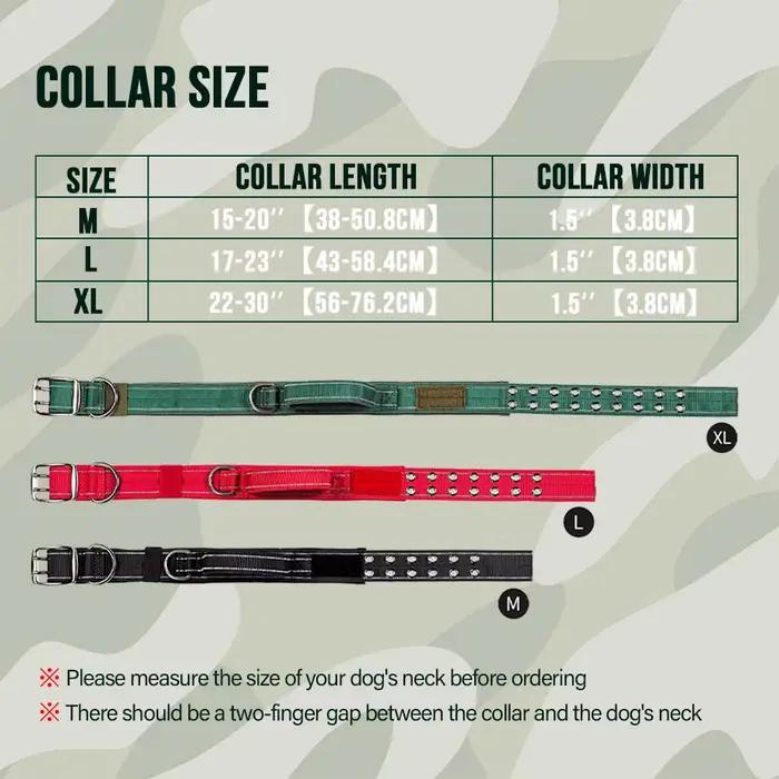 Collier pour chien tactique robuste à Double boucle, collier pour chien de qualité militaire avec poignée pour chiens moyens et grands