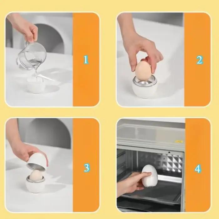 Cuiseur à vapeur pour œufs au micro-ondes, capacité de 1/4 œufs, facile et rapide, 5 Minutes, dur ou doux, outils de cuisine bouilli