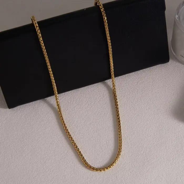Collier chaîne basique Yori, accessoires DIY, tendance, acier inoxydable, haute qualité, bijoux exquis, cadeau, résistant à l'eau