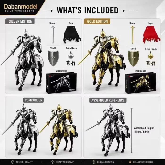 Kit de Modélisme Chevalier Médiéval à Assembler, Figurine Soldat Articulée en Armure Métallique de 15 cm, Jouet DIY de Collection