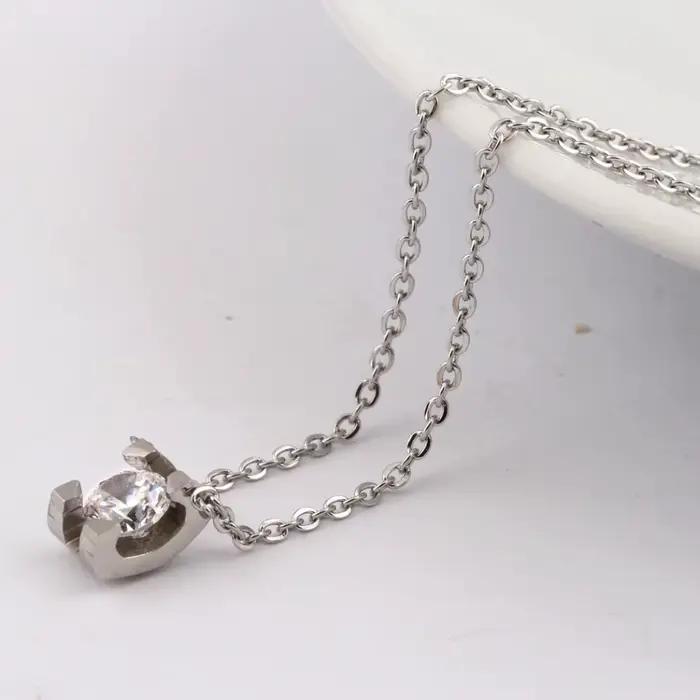 Collier ras du cou en acier inoxydable pour femme, bijoux en or rose, document SION L, cristal, mode, nouveauté