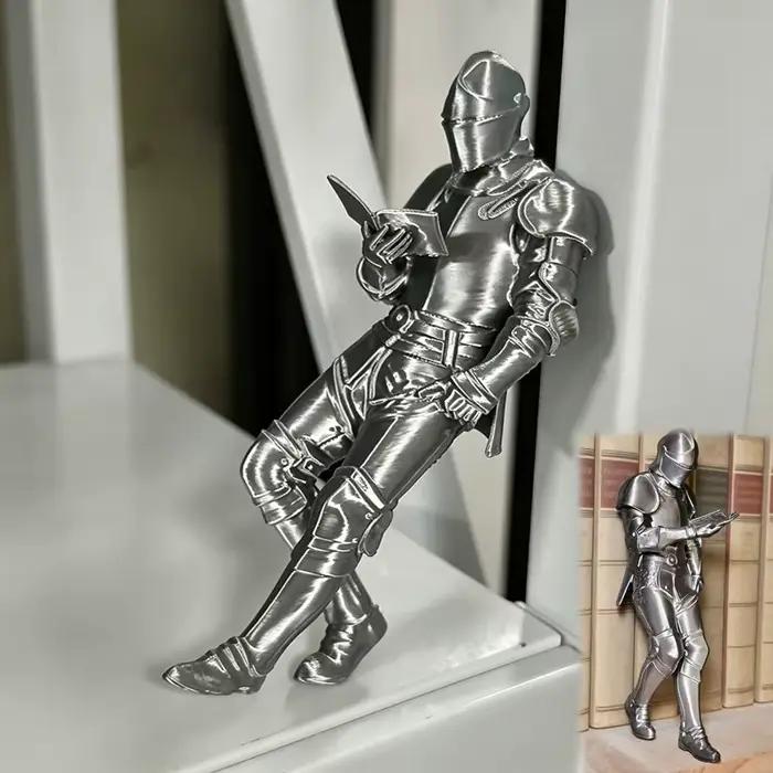 Figurine de chevalier médiéval blindé pour coin lecture, décoration de bibliothèque fantastique, cadeau unique pour les lecteurs