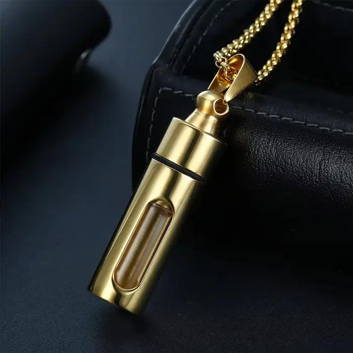 Urne Pandant porte-cendres funéraires collier de crémation Souvenirs souvenir pour animaux de compagnie bijoux commémoratifs cadeau cylindre en verre en acier inoxydable
