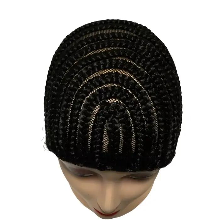 Bonnet de perruque tressé pour tresses de cheveux au Crochet, bonnet de Cornrow respirant pour une couture plus facile dans les cheveux tissés, perruque au Crochet noir sans colle C
