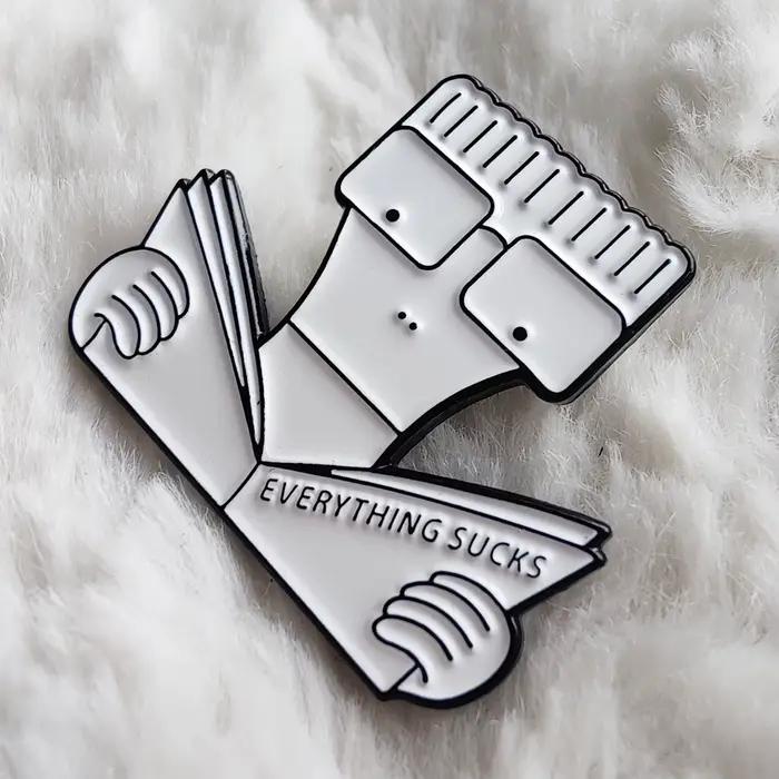 DescmotMilo Goes to imprimés Punk Rock Émail Pin, Revers Brooch, Metal Danemark ge Jewelry Accessary