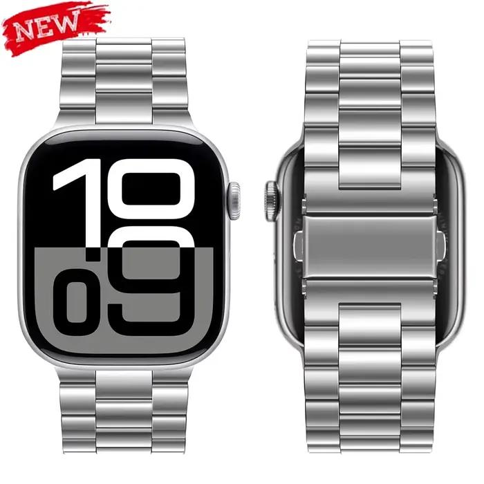 Bracelet en acier inoxydable pour Apple Watch Ultra 3/2, 46mm 49mm 40mm 44mm 42mm 41mm 45mm, IWatch série 11 10 9 8 7 SE 6