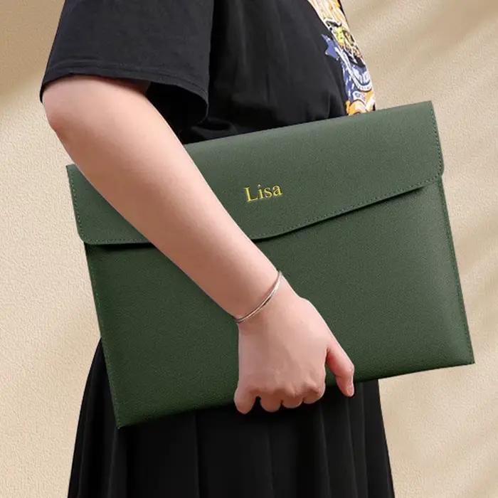 Sacs de fichiers en cuir A4 personnalisés pour lettres, sacs à documents officiels, sacs matériels et sacs de rangement pour le bureau d'affaires