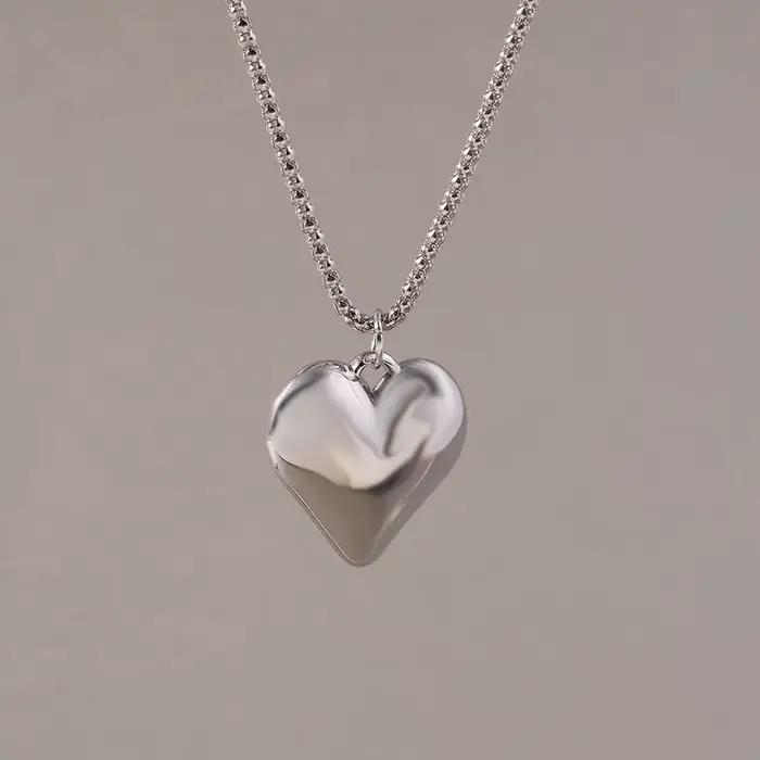 Aihua gothique amour coeur collier pour hommes femmes longue chaîne personnalité Grunge Hip Hop Punk collier bijoux