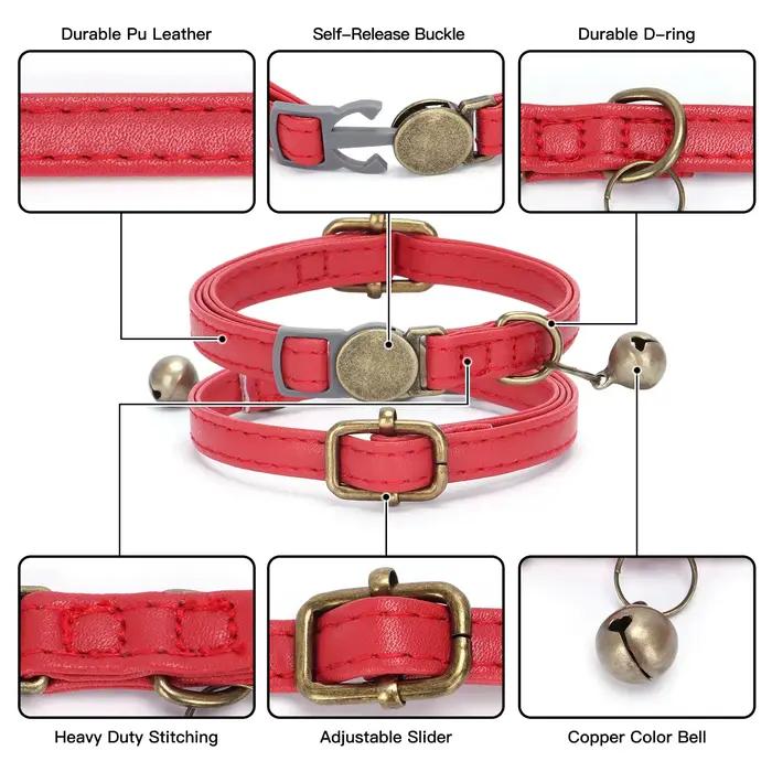 Collier de chien en cuir personnalisé avec plaque signalétique gravée, colliers mignons pour chiots, chatons et chiens, petits et moyens chats