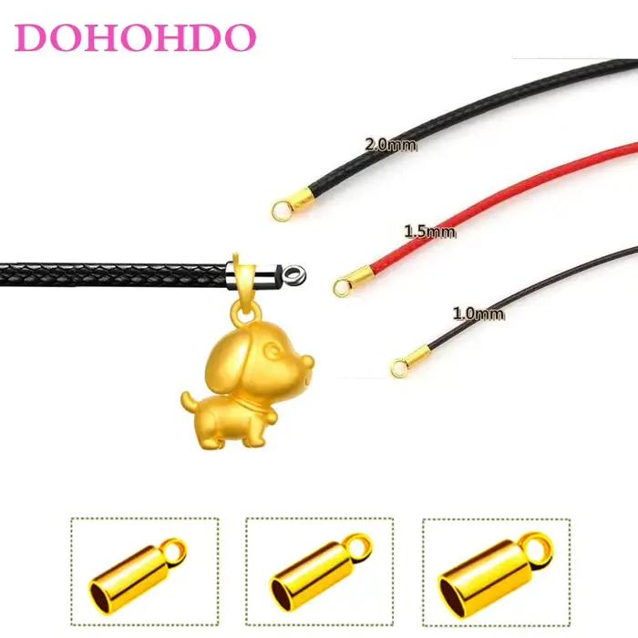Top qualité 1.5mm 2mm 3mm collier cordon en cuir cordon cire corde chaîne avec fermoir en acier inoxydable pour collier à faire soi-même fabrication de bijoux