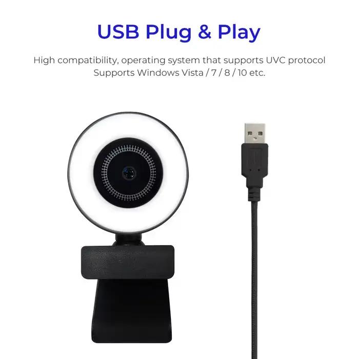 Webcam 2K mini caméra web avec microphone, caméra web pour PC, webcam 1080p, mini caméra PC, caméras USB pour ordinateur