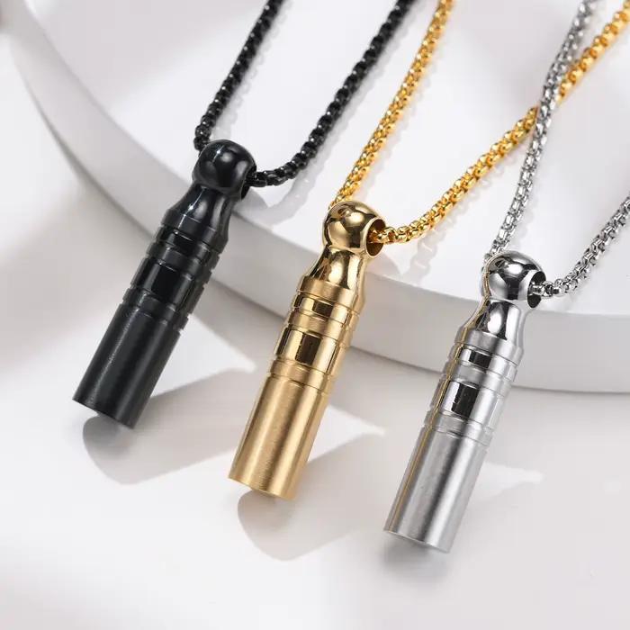 Collier pendentif urne pour cendres, bijoux de crémation, bijoux d'urne en acier inoxydable pour hommes, collier médaillon de cendres, cendres commémoratives