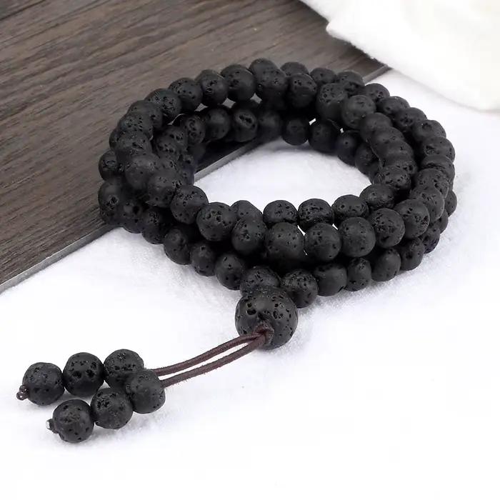 Collier classique en pierre naturelle de 6mm, 108 perles, pour femmes et hommes, Bracelet superposé, prière bouddhiste, cadeau d'amitié, bijoux de Banquet