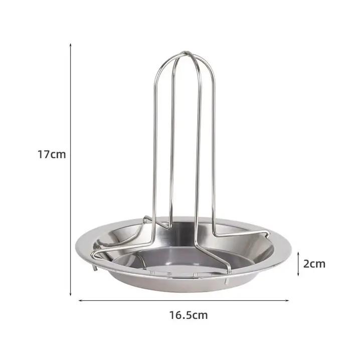 Support de gril à rôtir avec bol, support de rôtissoire pour poulet, outils de cuisine pour barbecue en plein air, support antiadhésif pour poulet grillé en acier inoxydable