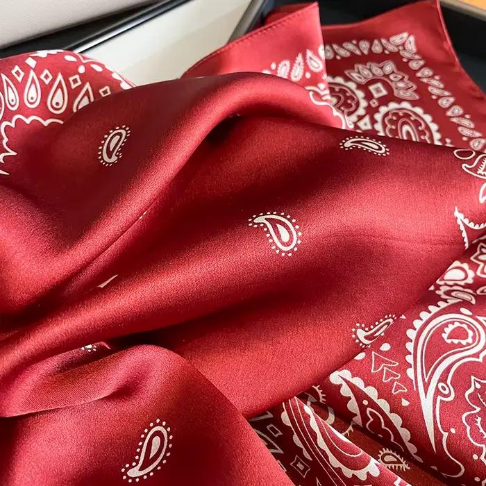 100% véritable Foulard en soie femmes col carré cravate poignet châles enveloppes pour dames Foulard foulards Pashmina femme Hijab Bandana bufanda