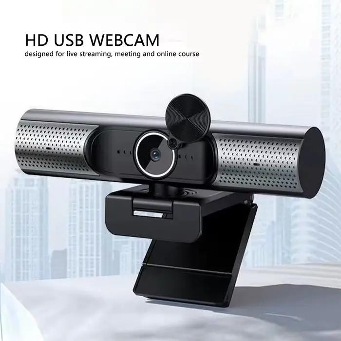 Webcam USB 4K avec mise au point automatique, haut-parleur HiFi, réduction du bruit, micro, caméra PC pour bureau, ordinateur portable, demandes de renseignements vidéo, 2K, 1080P, 30fps