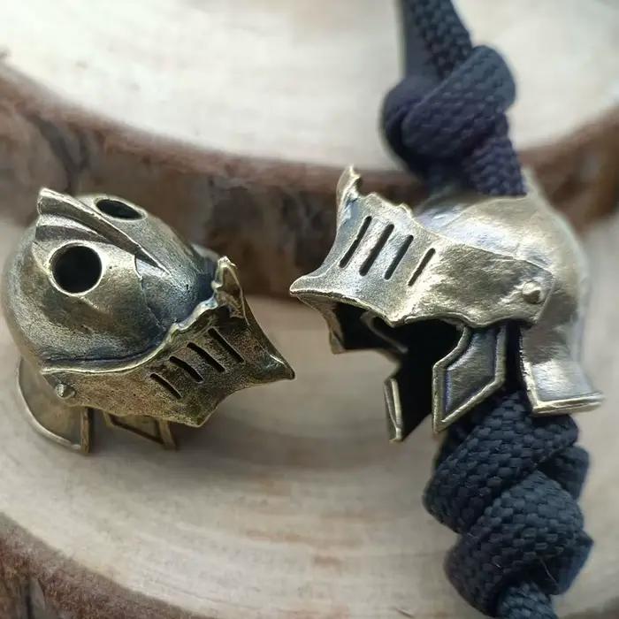 Perle de couteau en laiton pour casque de chevalier, accessoires de paracorde bricolage, lanière tissée, pendentif, bijoux punk, bracelets de survie, breloques d'extérieur, EDC