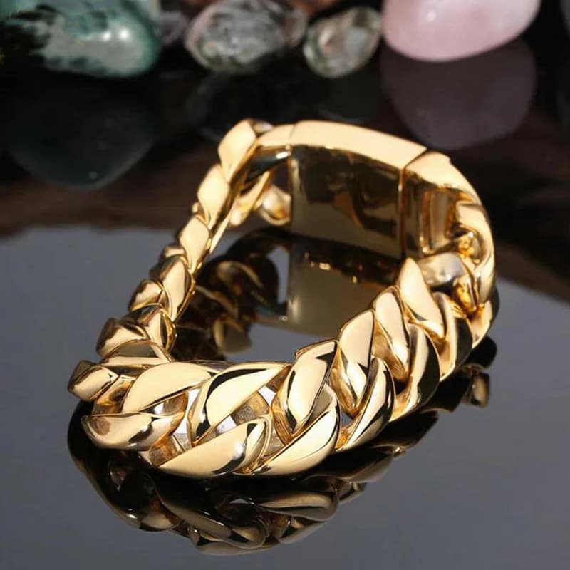 Bracelet de luxe en acier inoxydable doré pour hommes, bracelets de meilleurs amis, bijoux masculins
